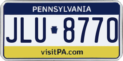 PA license plate JLU8770