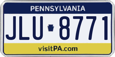 PA license plate JLU8771