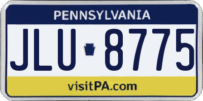PA license plate JLU8775