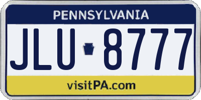 PA license plate JLU8777