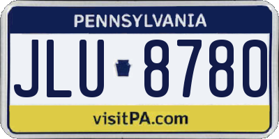 PA license plate JLU8780