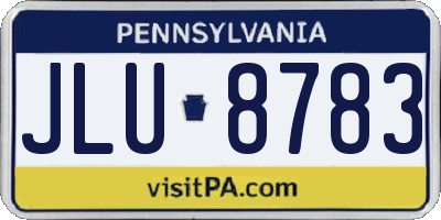 PA license plate JLU8783