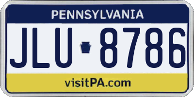 PA license plate JLU8786