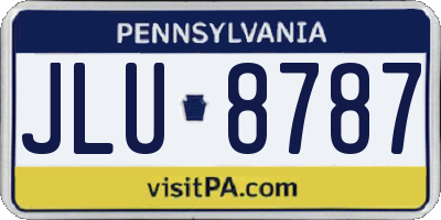 PA license plate JLU8787