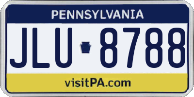 PA license plate JLU8788
