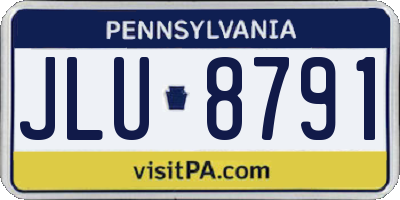 PA license plate JLU8791