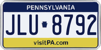 PA license plate JLU8792