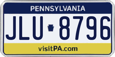PA license plate JLU8796