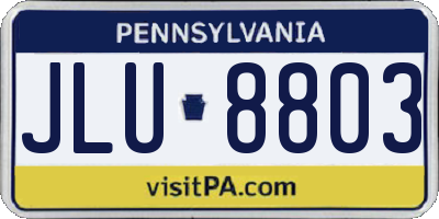PA license plate JLU8803