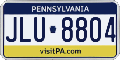 PA license plate JLU8804