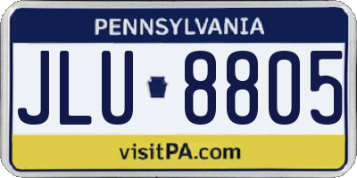 PA license plate JLU8805