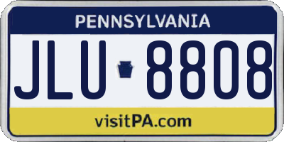 PA license plate JLU8808