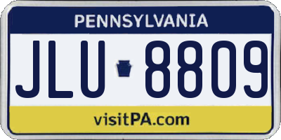 PA license plate JLU8809