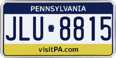 PA license plate JLU8815