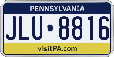 PA license plate JLU8816