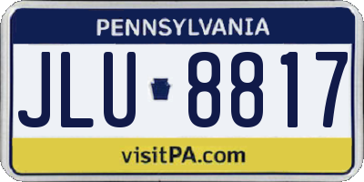 PA license plate JLU8817