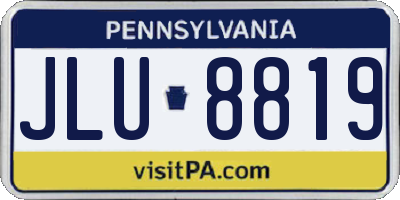 PA license plate JLU8819