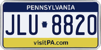 PA license plate JLU8820