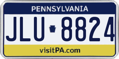 PA license plate JLU8824