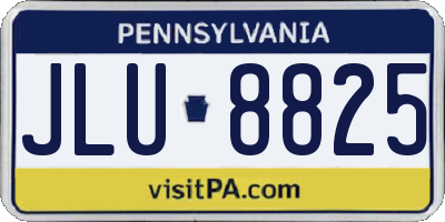PA license plate JLU8825