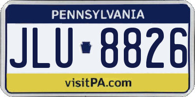 PA license plate JLU8826