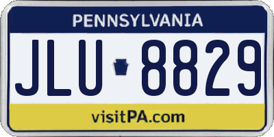 PA license plate JLU8829