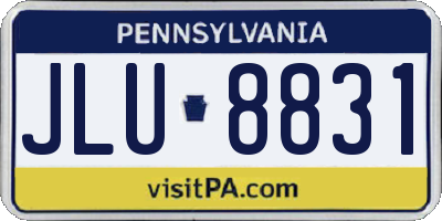 PA license plate JLU8831