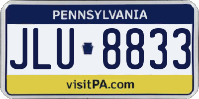 PA license plate JLU8833