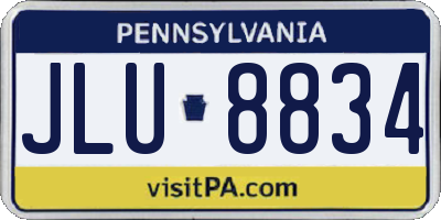 PA license plate JLU8834