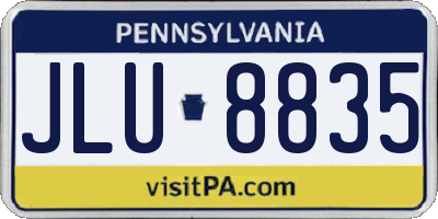 PA license plate JLU8835