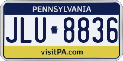 PA license plate JLU8836