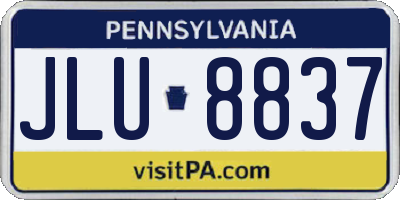 PA license plate JLU8837