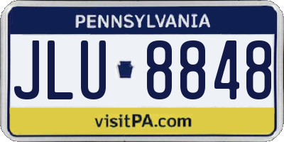 PA license plate JLU8848