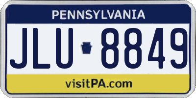 PA license plate JLU8849