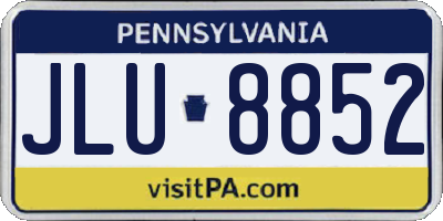 PA license plate JLU8852
