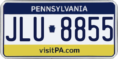 PA license plate JLU8855