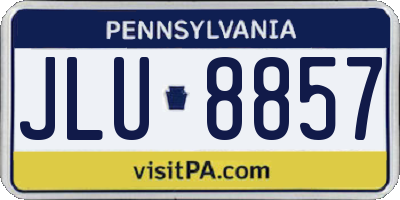 PA license plate JLU8857