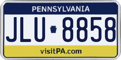 PA license plate JLU8858