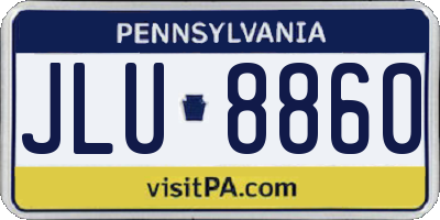 PA license plate JLU8860