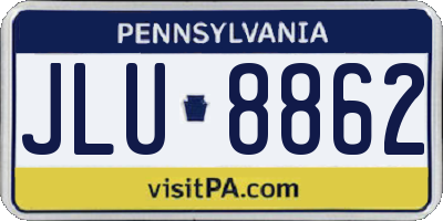PA license plate JLU8862