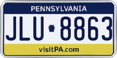 PA license plate JLU8863