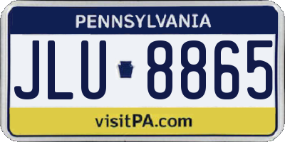 PA license plate JLU8865