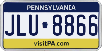 PA license plate JLU8866