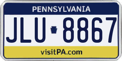 PA license plate JLU8867