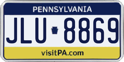 PA license plate JLU8869