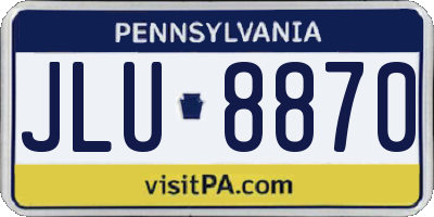 PA license plate JLU8870