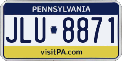 PA license plate JLU8871