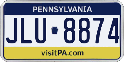 PA license plate JLU8874