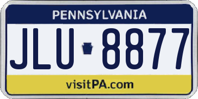 PA license plate JLU8877