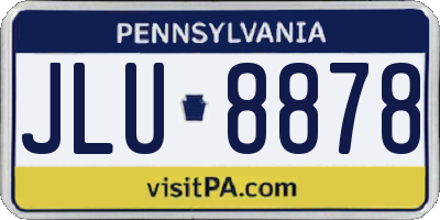 PA license plate JLU8878